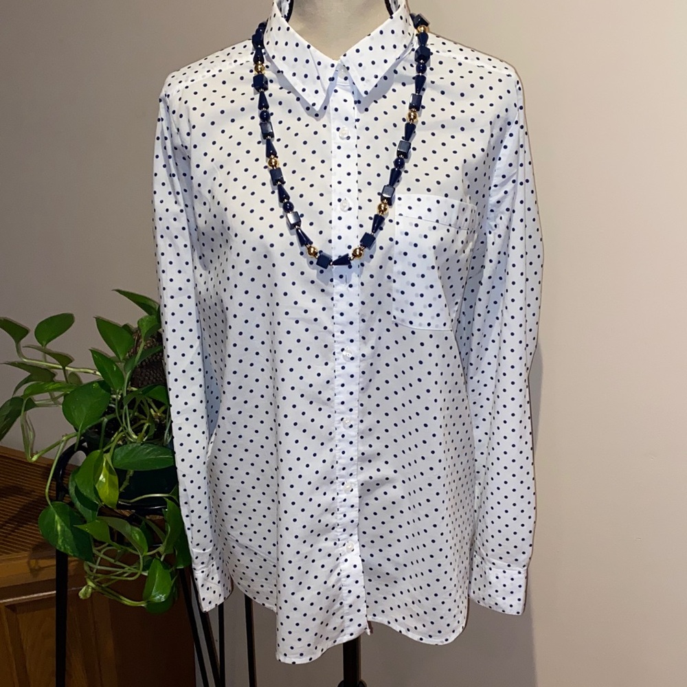 White Polka Dot Blouse